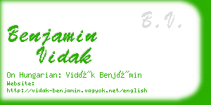 benjamin vidak business card